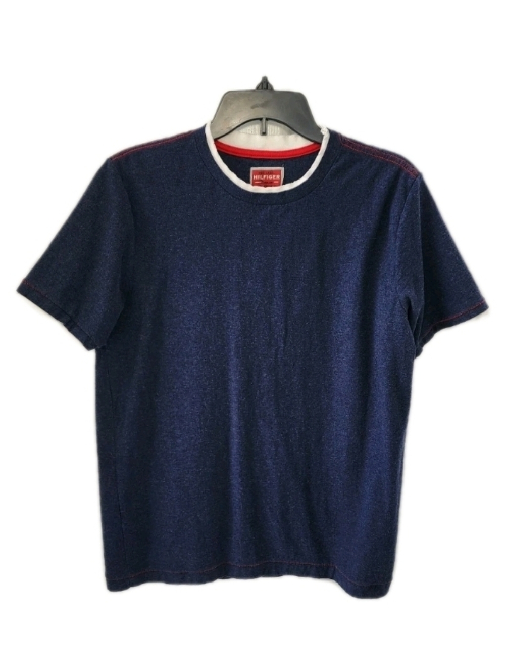 HILFIGER Vintage Red Label T-Shirt Denim 100% Cotton Short Sleeves Size M